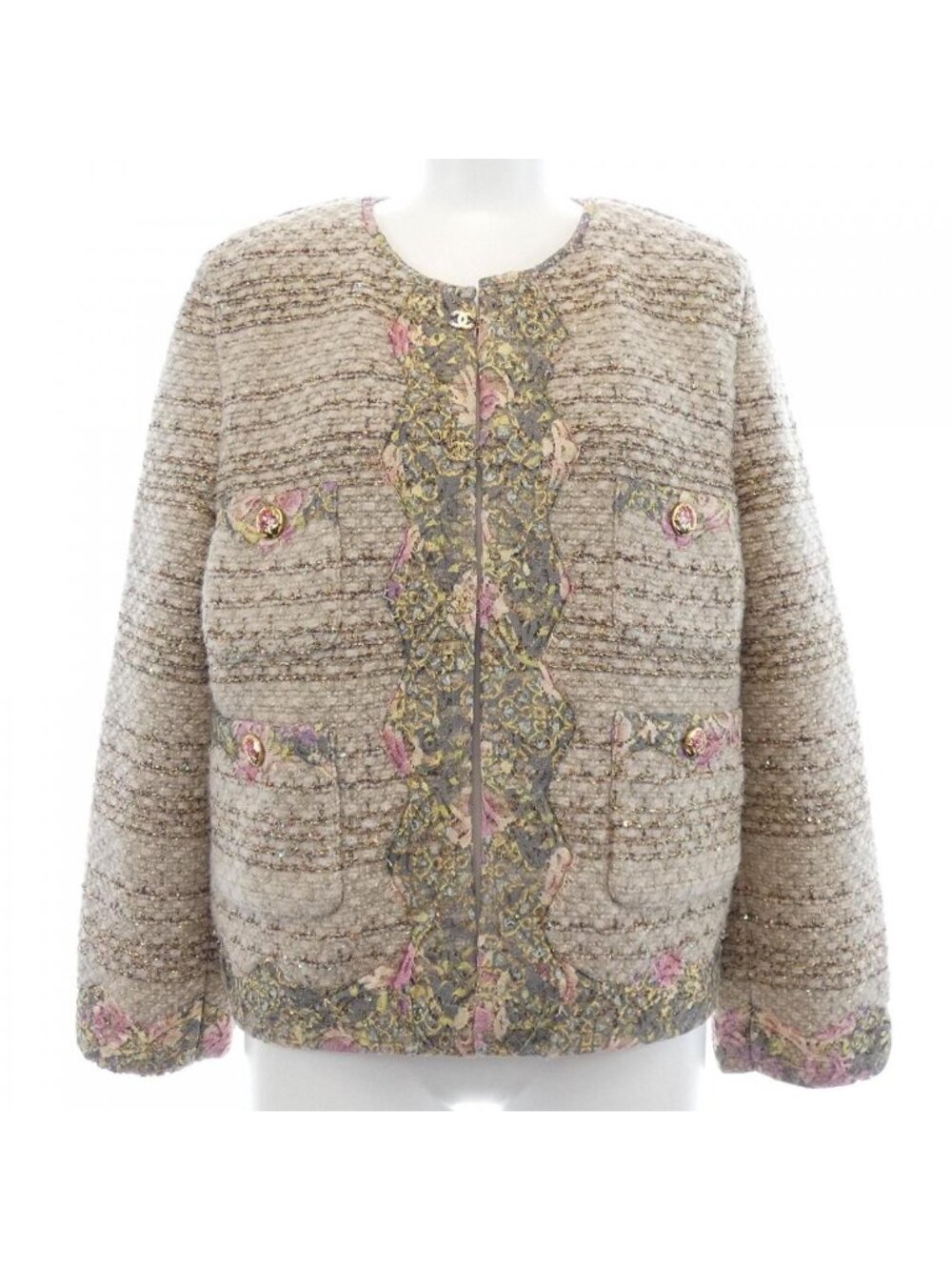 Chanel Collarless Jacket Gray